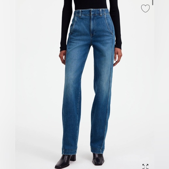 Madewell Tapered Denim Trousers Size 28 New With Tags - Picture 1 of 14